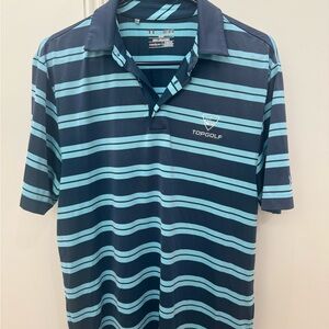 Top Golf Men's Striped Polo Shirt - Blue